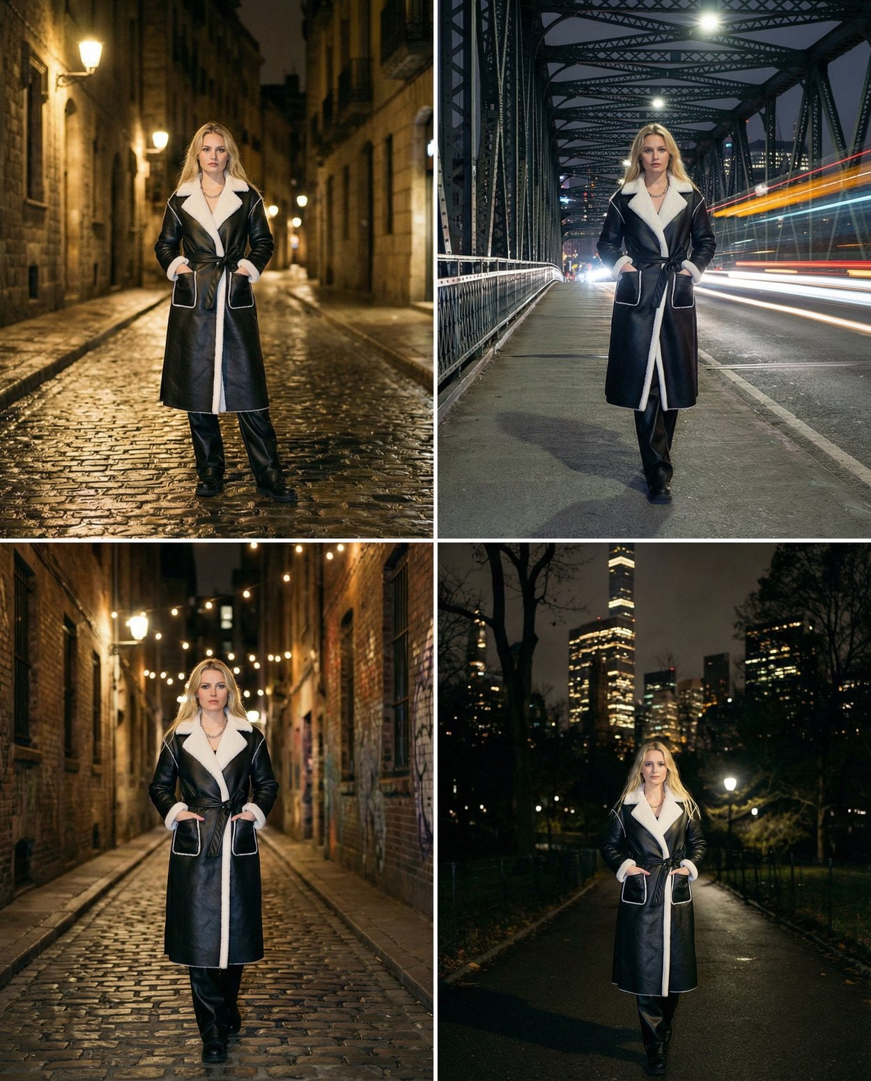 Winter PU Leather Fur Coat