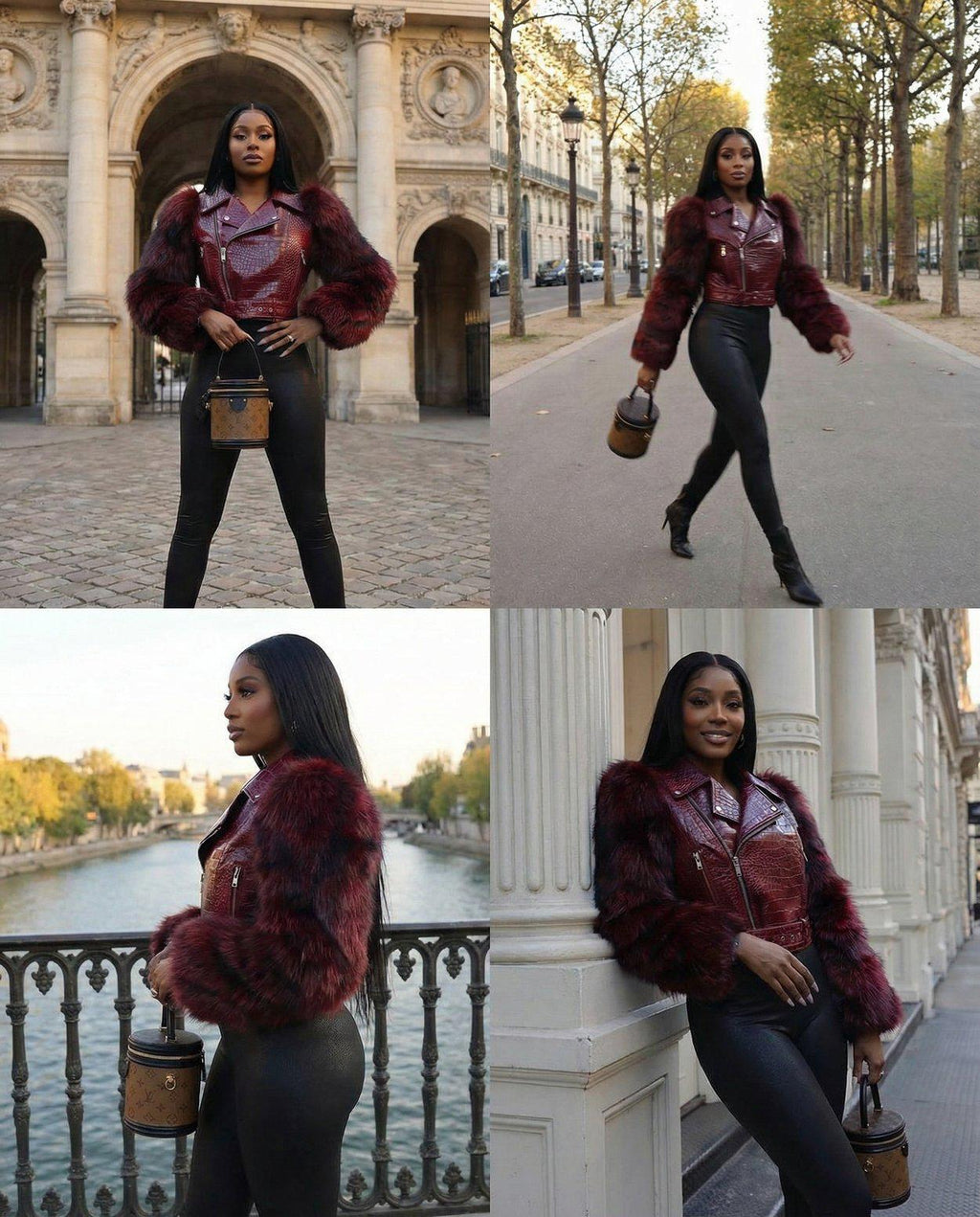 Crocodile Women's Patchwork Fur Jacket