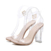 New Women Sandals PVC Jelly Crystal Heel