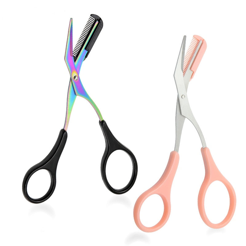 Eyebrow Trimmer Scissor with Comb Facial Hair Removal Grooming